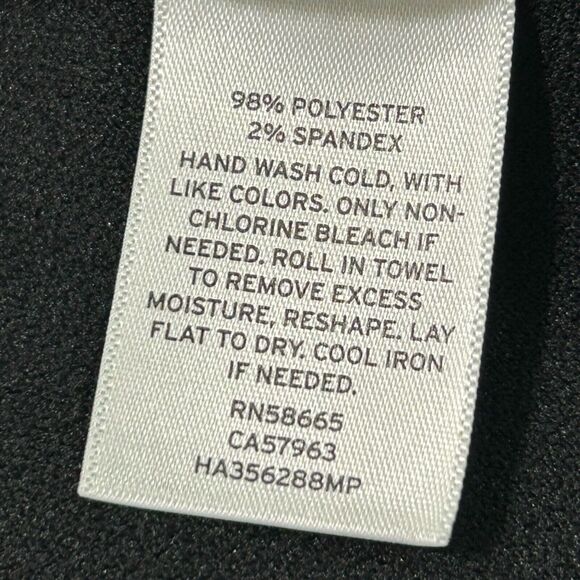 Halogen size 0p Black Ribbed Midi Fitted Stretch Pencil Skirt Slit Zip Office - Picture 7 of 7